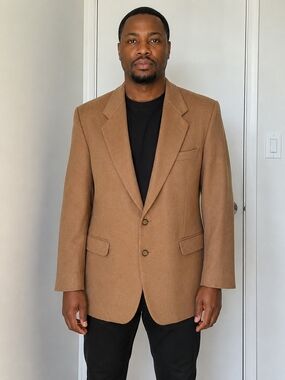 Spencer Paris Camel Wool Cashmere Blazer Made in France Men's 40R Luxury Sport c
